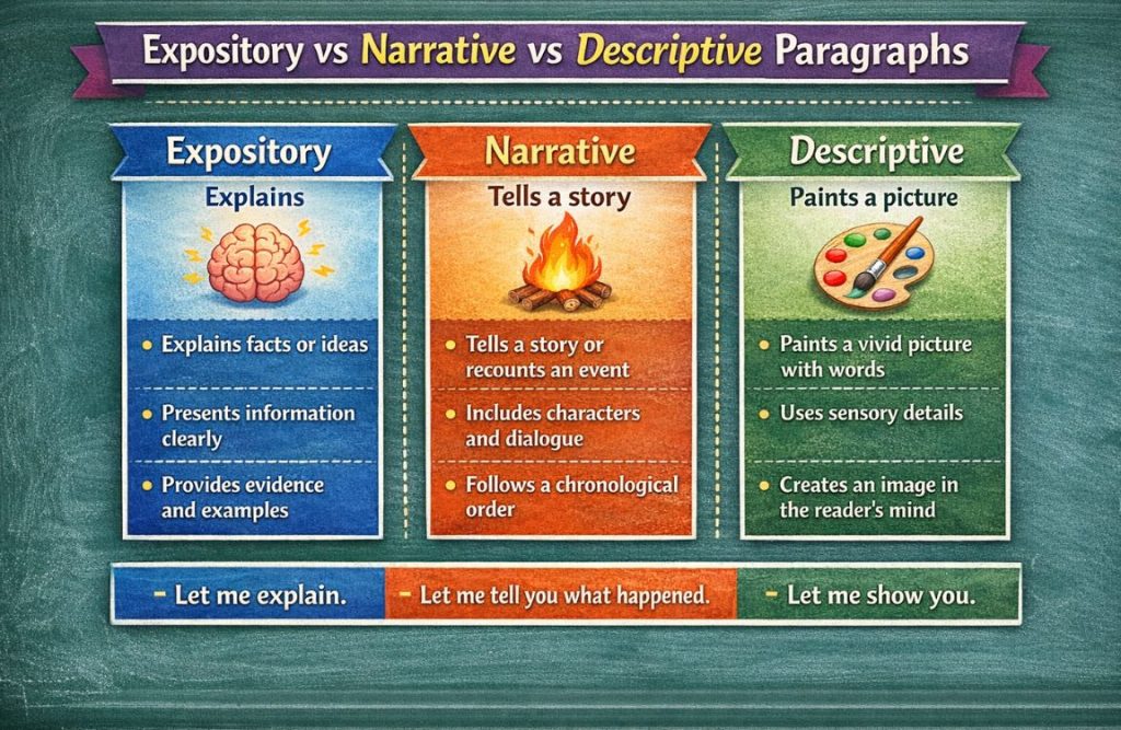 Expository vs Narrative vs Descriptive