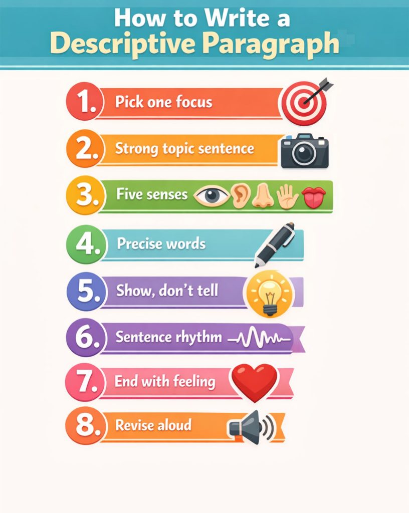 How to write a desriptive paragraph