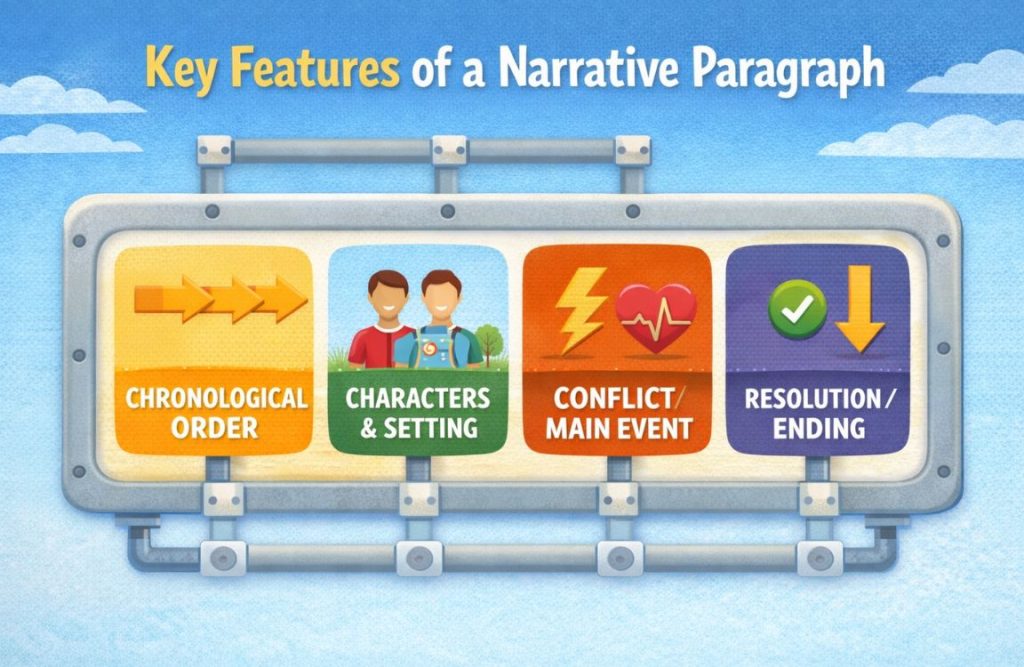 key features of a narrative paragraph