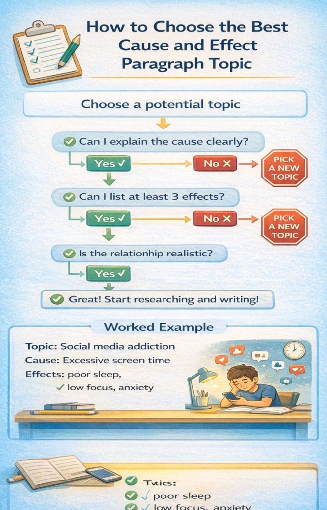 how to choose cause and effect paragraph topic