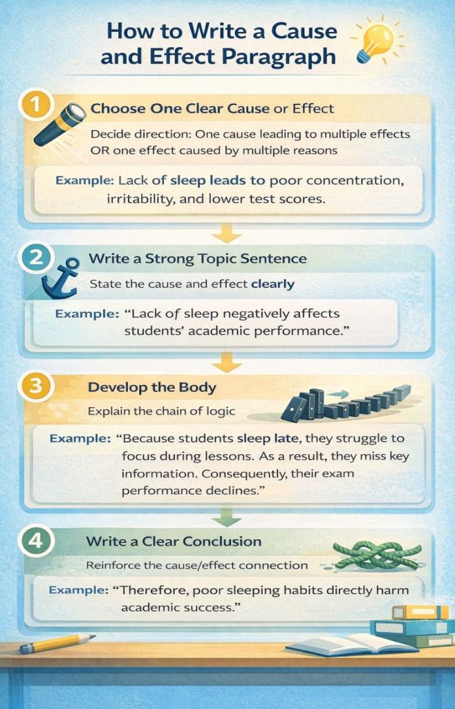 how to write a cause and effect paragraph 