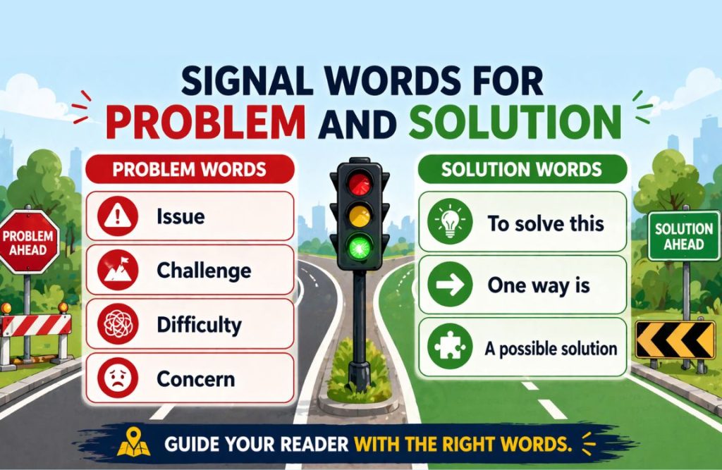 Transition and signal words for problem solution paragrap