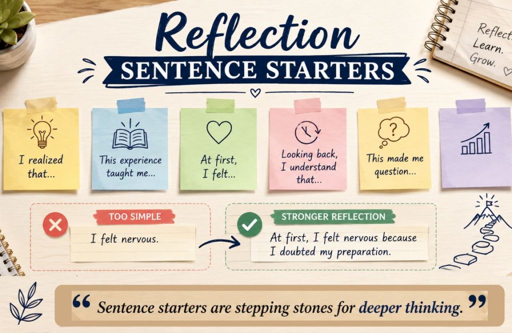 Reflection Sentence Starters